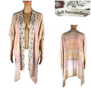 Soft Surroundings Womens L / XL Impressionist Embroidered Cardigan Topper EUC - Picture 1 of 10