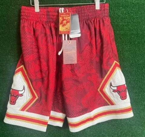 1997-98’ Chicago Bulls Mitchell & Ness Year Of The Tiger Shorts Red NBA Size M Cover