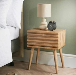 Mango Wood Craft Nightstand Bedside Table Drawer Side Cabinet Storage Chest Unit - Picture 1 of 3