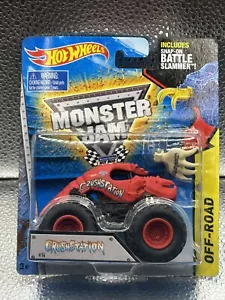 Hot Wheels 2015 Monster Jam 1:64 Crushstation #16 Red w/Battle Slammer - Picture 1 of 3