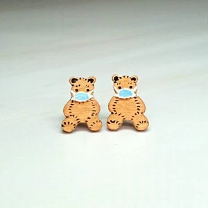 Teddy Bear Earrings Nurse Gift Dental Student Nurse Doctor Gift Handmade Gift - Picture 1 of 13