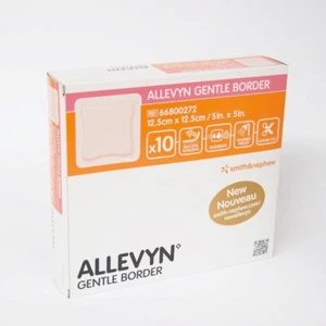 Allevyn Gentle Border Dressing 12.5cm x 12.5cm  1 x box  of 10 WITH FREE P&P - Picture 1 of 4