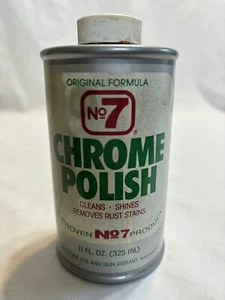 Vintage No 7 Chrome Polish Original Formula 11 Oz About Half Full Stock #10120 - Picture 1 of 8