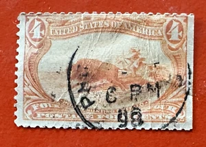 USED US SC# 287 ~ 1898 TRANS-MISSISSIPPI ~ INDIAN HUNTING BUFFALO - Picture 1 of 2