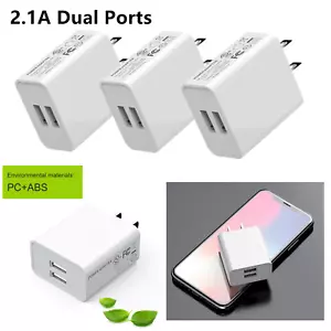 Dual Ports Quick Charging Home Wall USB Charger Adapter Plug For iPhone Samsung - Picture 1 of 5