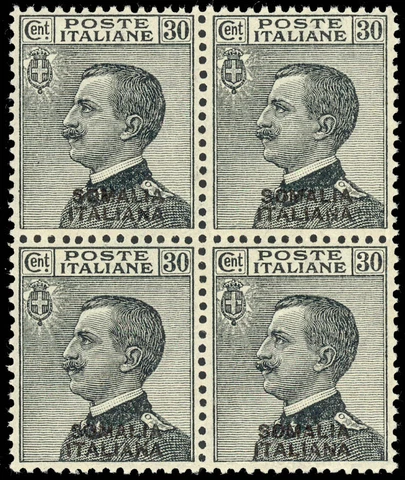 Somalia 1930 30c GRAY BLOCK MNH #88 CV$190.00 Cover