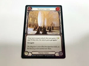 Warrior's Valor (Blue) Welcome To Rathe UNLIMITED Flesh and Blood WTR131 - Picture 1 of 2