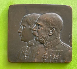 1848-1908 AUSTRIA FRANZ JOSEPH & WOMAN 60 ANIVERSARIO DEL REINADO MEDALLA DE BRONCE LBP - Imagen 1 de 4