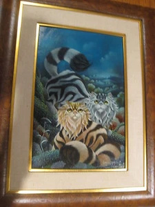 Janine Faure-Terrieu oil painting original B Cats unknown date Romeo Juliet - Picture 1 of 1