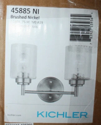 Luz de tocador de baño Kichler 45885NI Winslow 2 luces 13" de ancho Foto 1 de 3