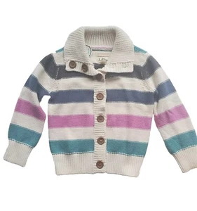 New Hatley Toddler Girls Stripe Cotton Knit Sweater Vintage Inspired Size:4 - Picture 1 of 9
