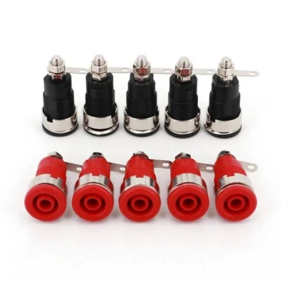 10 pcs Banana Jack Connectors Panel Mount 4mm Jack For Sheathed Plugs - Image 1 of 4