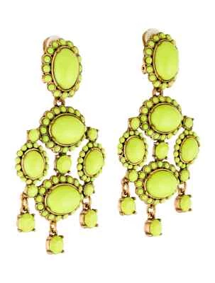 Pendientes Oscar de la Renta Alta Costura Pasarela Verde Cuelga Clip Chartreuse gy Foto 1 de 4