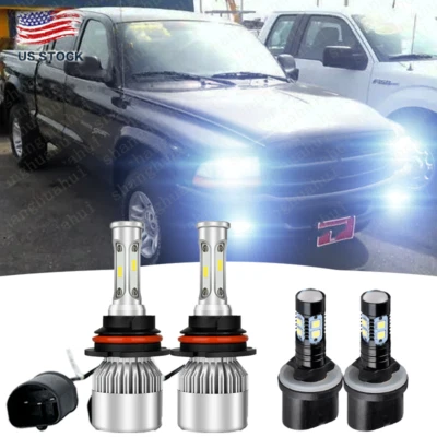 Kit de faros antiniebla de haz alto/bajo LED para Dodge Dakota 1997-2000 6000 k Foto 1 de 4