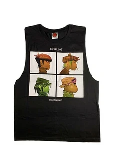 The GORILLAZ Black Sleeveless Graphic Music T-Shirt Demon Days 2 Sizes Available - Picture 1 of 5