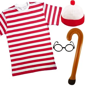 Abiti eleganti da uomo Where's Wally a tema cervo festa libro festa set costumi settimana - Foto 1 di 9