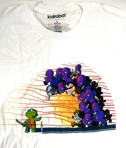 Camiseta Teenage Mutant Ninja Turtles L Kidrobot 2014 Leonardo Foot Soldiers Nueva con Etiquetas - Imagen 1 de 6