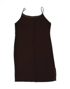 Vintage Damen durchsichtiges Schlupfkleid UK 16 Large braun BF02 - Bild 1 von 4