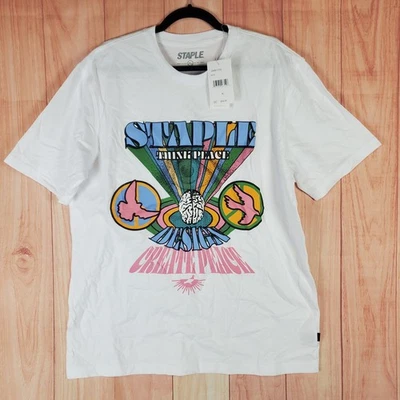 Camiseta Staple Pigeon Para Hombres XL Estampado Gráfico Piensa Paz Crea Paz Cerebro Foto 1 de 4