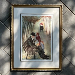 RARE! UNFRAMED "At The Park" - Barbara A. Wood, 1980, SIGNED & NUMBERED 813/975 - Picture 1 of 5