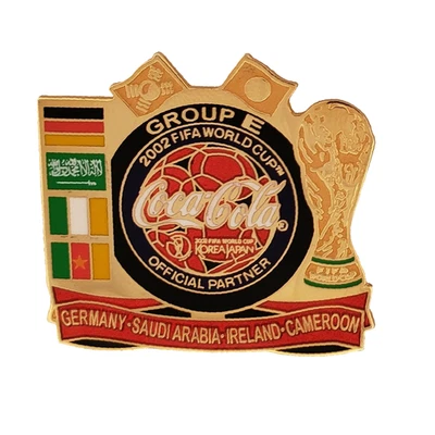 Vintage 2002 FIFA World Cup Group E Coca-Cola Lapel Pin Germany Ireland Cameroon - Image 1 of 4
