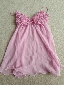 La Senza Pink Frilly Negligee Strappt Top Size Medium - Picture 1 of 8
