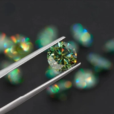 1 Ct Green Diamond Loose Round Cut VVS1 D Grade Gemstone e056 - Image 1 of 4