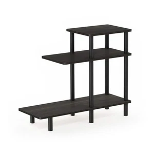 Furinno Sofa Side Table Espresso 3-Tier Rounded Corners No Tool Assembly 31.5" W - Picture 1 of 6