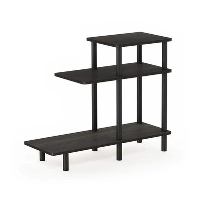 Furinno Sofa Side Table Espresso 3-Tier Rounded Corners No Tool Assembly 31.5" W - Image 1 of 4