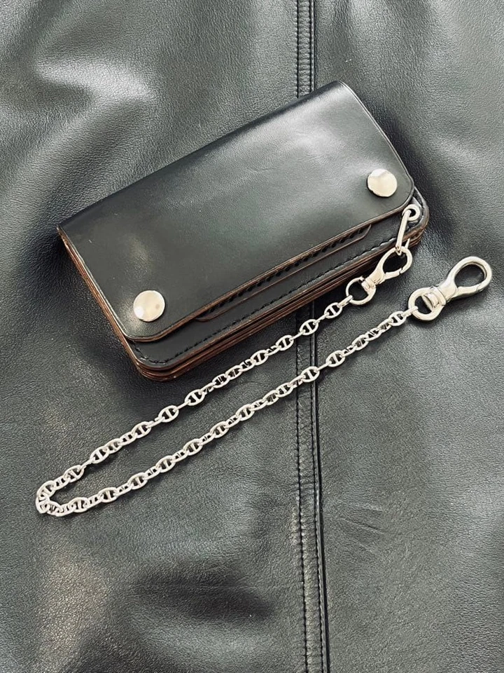 Cadena Billetera Platino 45cm Sin Usar Hombres Mujeres Cuero Estilo Cadena Foto 1 de 4