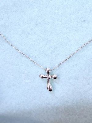 Colar Tiffany & Co. Elsa Peretti prata esterlina pingente cruz 16" - Imagem 1 de 4
