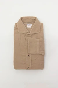 NWT Brunello Cucinelli Men's "Easy Fit" Corduroy Snap-Down Shirt Size M  A252 - Picture 1 of 7