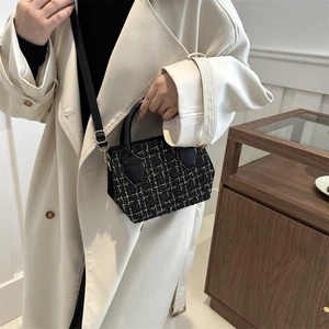 Chic Stylish Crossbody Bag For Women In Bla White And Plaid Design Perfect For - Picture 1 of 10