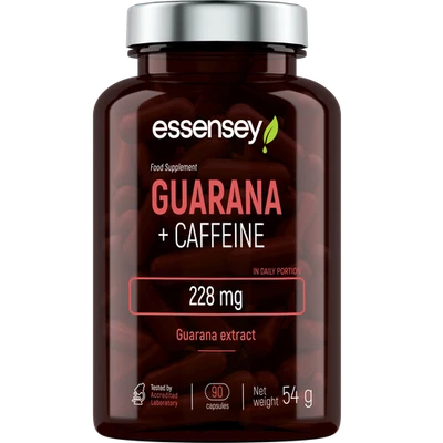 Essensey® GUARANA + KOFFEIN 90 Kapseln pure ENERGY + extra BONUS
