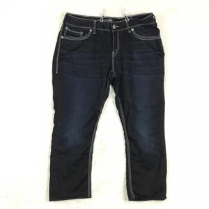Silver Jeans Damen Suki Mid Slim Capri Blau Denim Dark Indigo Rinse Whiskered 14 - Bild 1 von 11