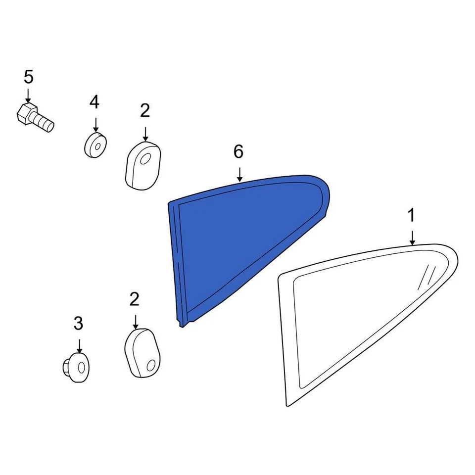 For Porsche 911 1999-2013 Porsche 99654332600 Rear Right Quarter Glass Seal - Imagem 1 de 4