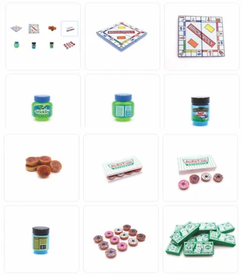 Custom printed Games, Money & FOOD for Minifigures using Real LEGO® bricks - Image 1 of 4