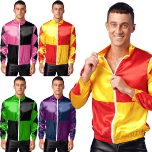 UK Men Horse Jockey Costume Varsity Jacket Satin Retro Casual Sportswear Jackets - Picture 1 of 52