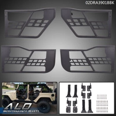 Fit For 2007-2018 Jeep Wrangler JK 4 Door Textured Unlimited Tube Doors Black Foto 1 de 4