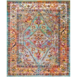 SAFAVIEH Crystal CRS507A Light Blue / Orange Rug - Picture 1 of 21