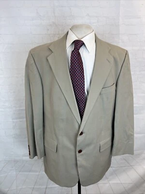 Traje para hombre Nautica beige mezcla de algodón liso 46R 39X27 $495 Foto 1 de 4