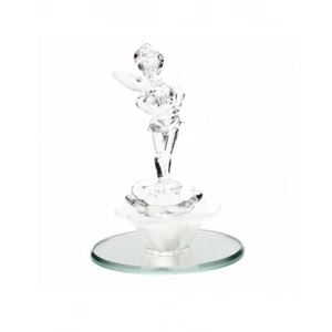 Disney Tinker Bell glass figure on rose in mirror, by Arribas Disneyland Paris - Picture 1 of 1