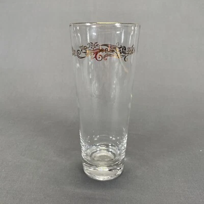 Corona de oro de por vida 12 oz vaso de cristalería vidrio adornos dorados pergaminos vintage Foto 1 de 4
