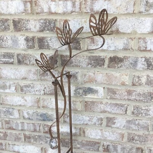 Balancing Dragonfly Rocker Whirly Gig Balancer Yard Garden Lawn Art Metal Glass - Picture 1 of 8