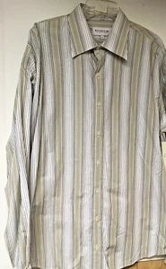Emanuel Ungaro Men's Long Sleeve Button Down Shirt NWT Cement stripes cotton - Picture 1 of 4