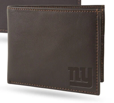 Cartera Sparo de fútbol de los New York Giants Lic. Billetera de cuero plegable NFL RFID Foto 1 de 4