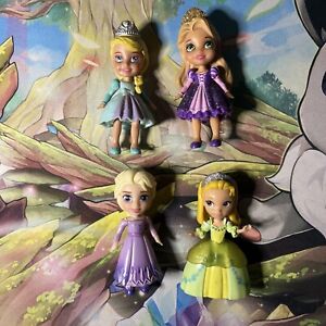 4 Disney Princess Mini 3" Toddler poseable figure character doll lot
