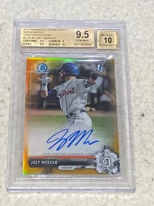 2017 Bowman Chrome Gold Refractor Joey Morgan RC /50 Autograph AUTO BGS 9.5 - Picture 1 of 6