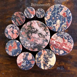 Pair of Leopard Jasper Organic Stone Plugs Double Flared - 2g to 1" -10 sizes - Picture 1 of 5