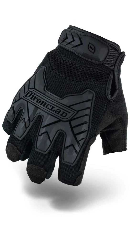Ironclad IEXT-FIBLK-03-M Tactical Fingerless Impact Glove Black Medium